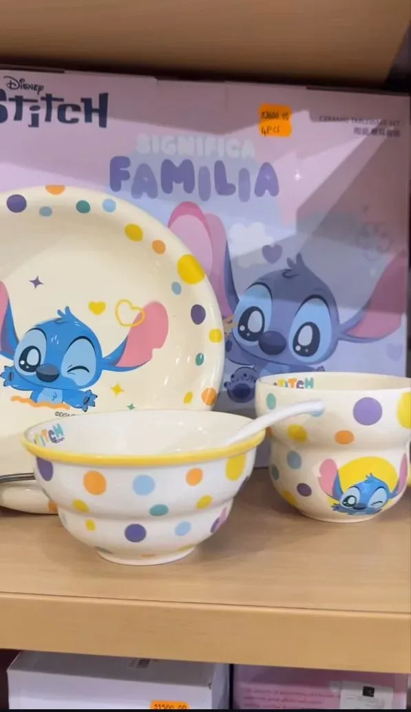 🍽️ Service de Table Enfant en Céramique - Motif Chat & Souris