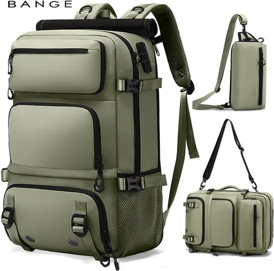 Sac à dos BANGE  antivol 3 en 1 avec sac à bandoulière amovible et compartiment à chaussures