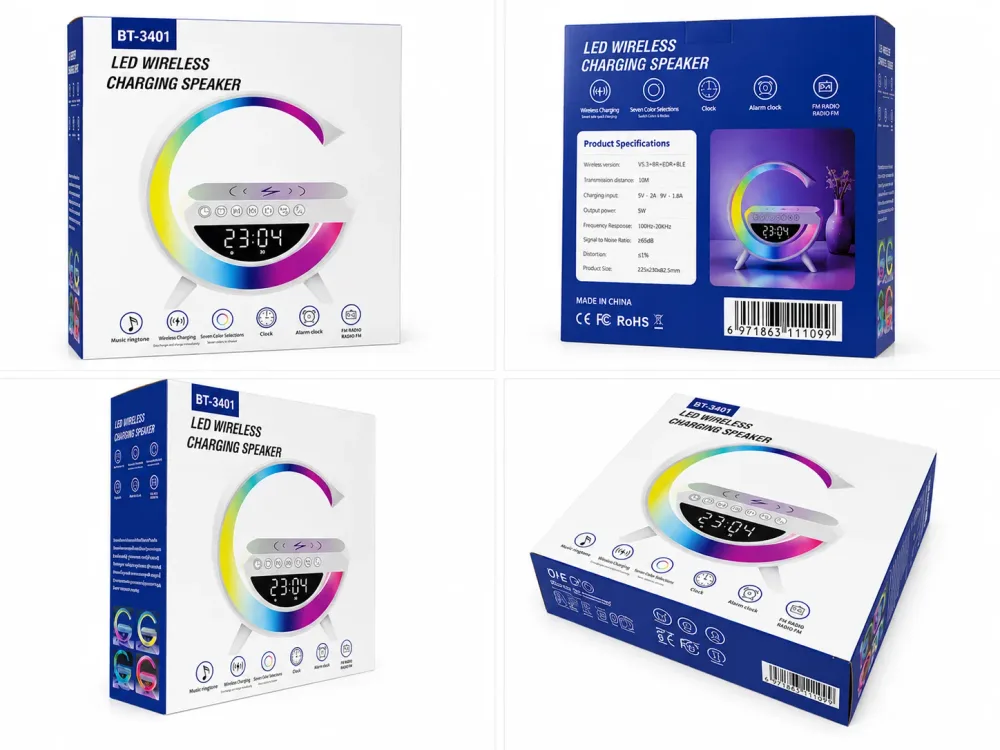 سماعة وساعة ذكية  BT-3401 اللاسلكية بإضاءة LED ( حجم كبير )