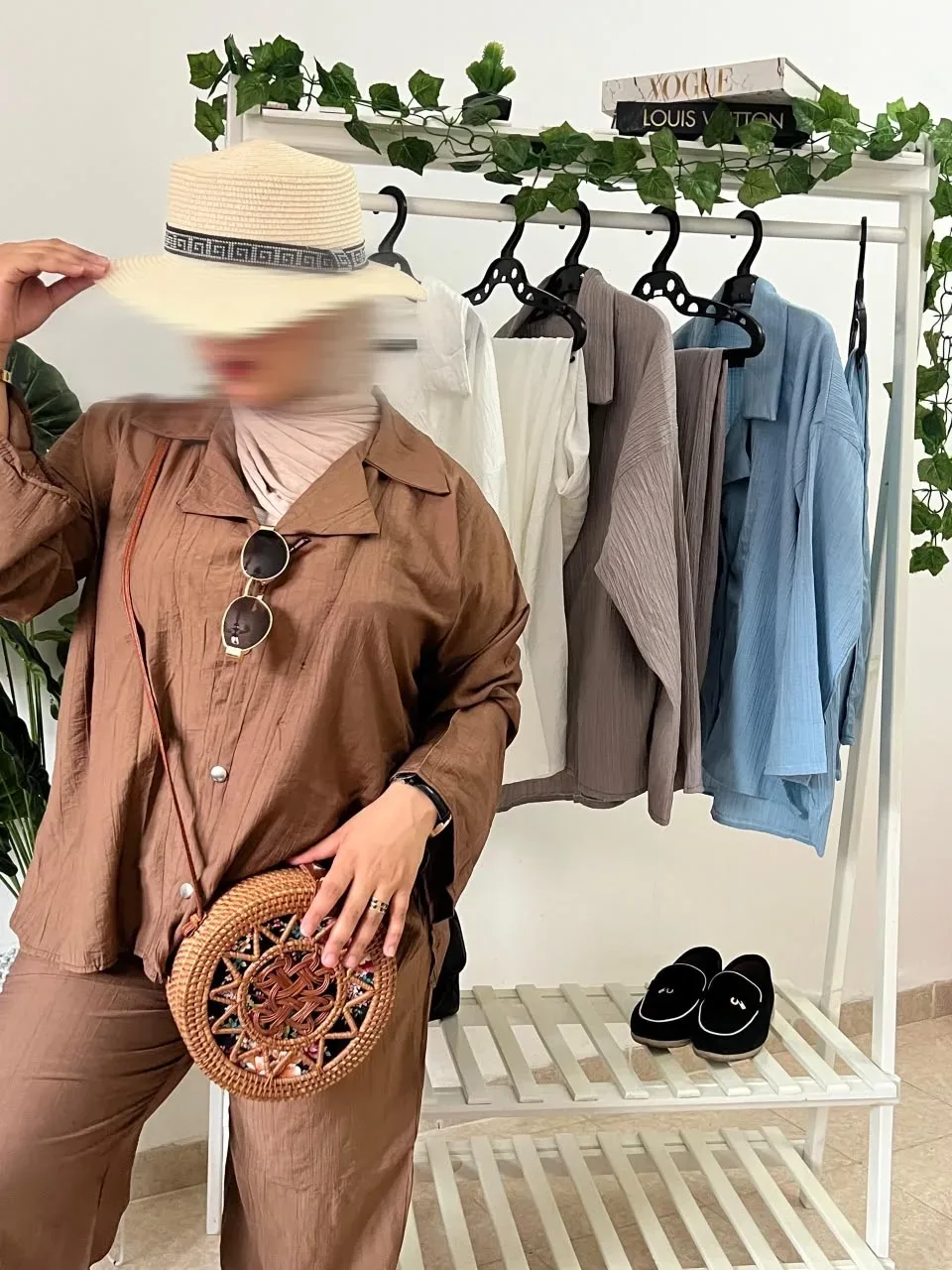 Ensemble SABAYA qualité supérieure en MARRON