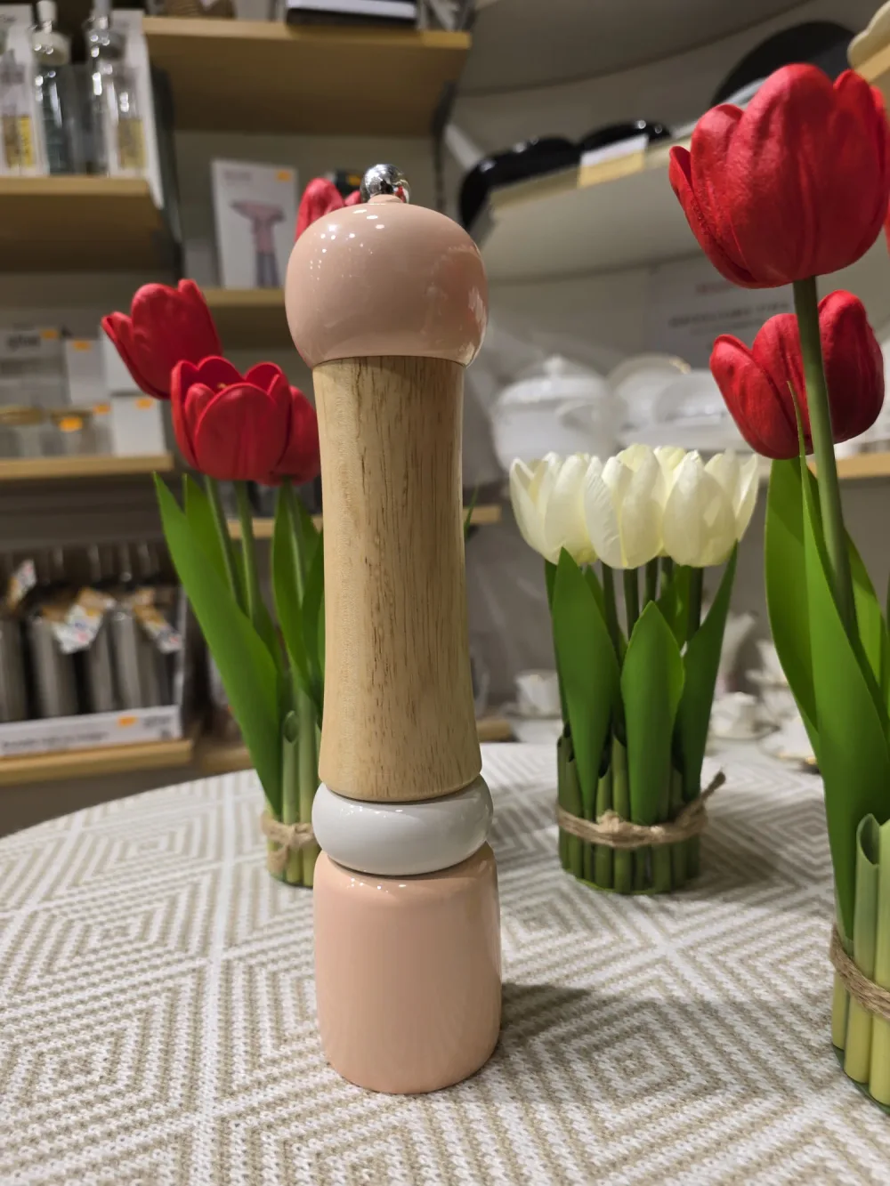 Moulin à Épices en Bois Style Bambou — Rose et Bleu