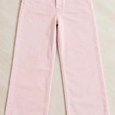 Jean Femme Bershka Rose Pâle Coupe Large – Taille 44