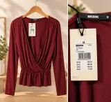 Haut Femme Bik Bok TL Peppa Bordeaux Cache-Cœur – Taille M