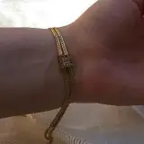 Bracelet triple chaîne à pavé