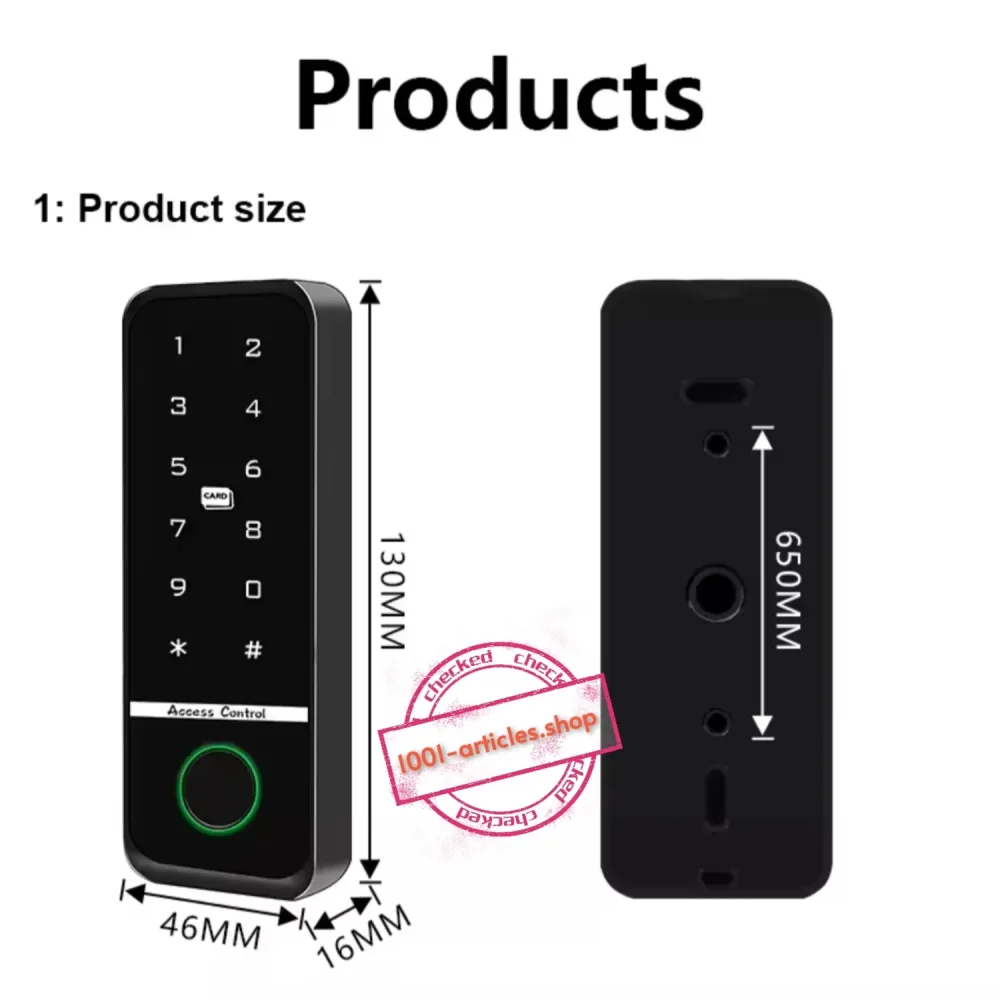 Clavier / Panneau de control d'accès - empreinte digitale - RFID - WiFi Tuya Smart.
