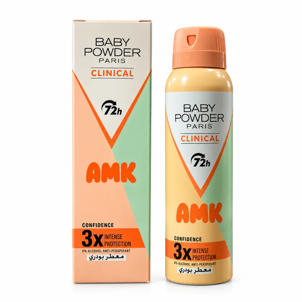 AMK Baby Powder Paris Déodorant Clinical 72H – Parfum Poudré 150ML