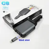 Chargeur Voiture 4en1 Rétractable 120W avec toit Starlight pour téléphones iOS et Android- شاحن سيارة متعدد المنافذ