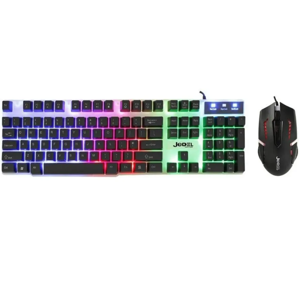 Jedel GK100 – Pack Clavier & Souris Gaming RGB, 104 Touches, USB