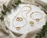 Parure élégante motif cœur 4 pièce