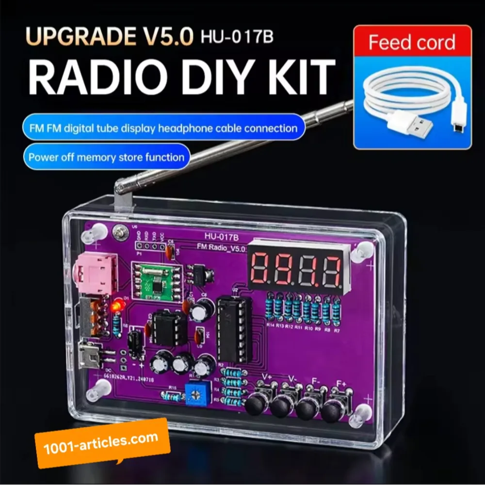 KIT électronique RADIO FM, à monter soi-même - 87-108 MHz, réglable, affichage numérique.