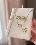 Parure élégante motif cœur 4 pièce