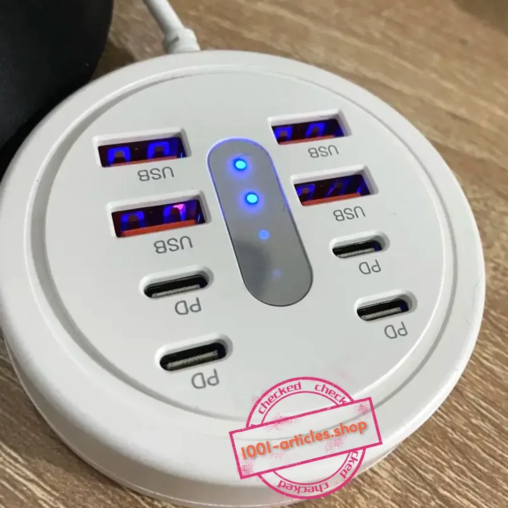 Prise multiport - Hub d'alimentation 08 en 01 - Fast Charge PD 66w et QC 3.0