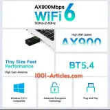 Adaptateur USB AX900 WIFI6 et Bluetooth 5.4.2, double bandes