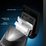 Kemei KM-1840 Tondeuse rechargeable USB Type-C IPX7