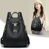 Sac à Dos Femme en Cuir Tressé Élégant avec Ceinture D'Épaule Convertible - حقيبة ظهر جلدية للنساء بتصميم فاخر
