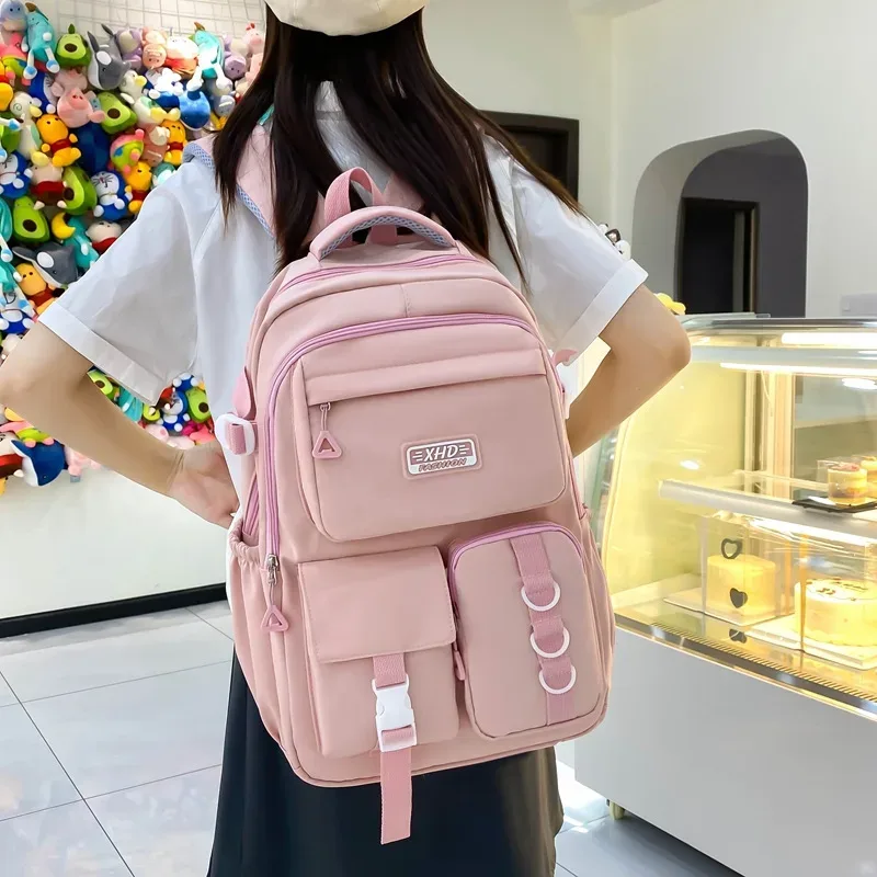 Sacs à dos d’école Style Décontracté XHD Rose – حقيبة ظهر مدرسية وردي
