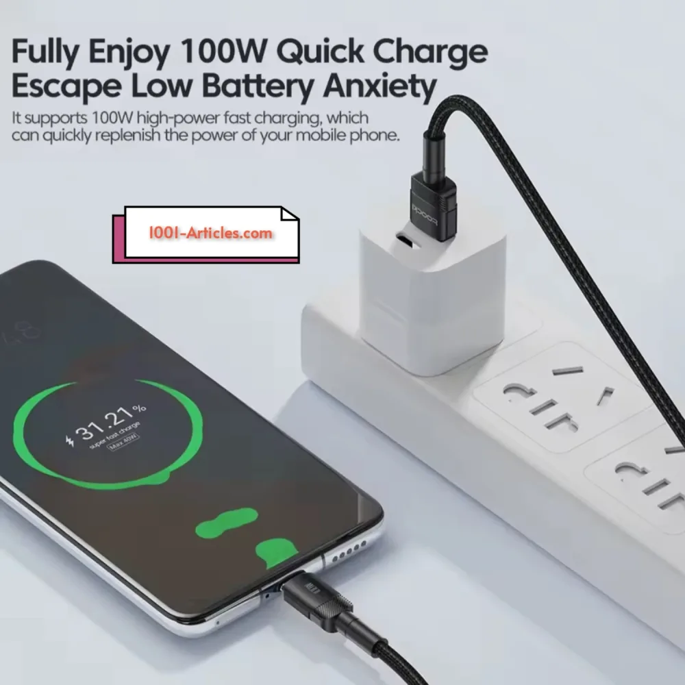 Cable Original Toocki PD 100W 6A USB-Type C