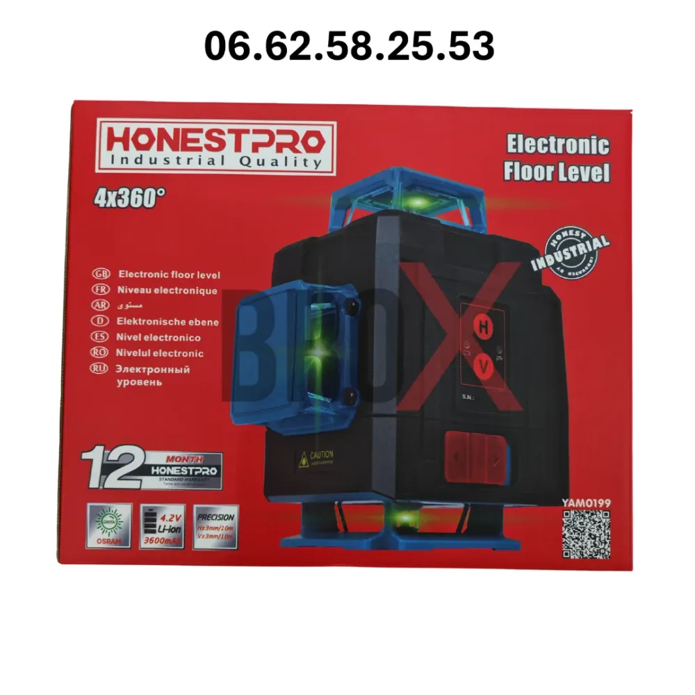 Niveau Laser  HONESTPRO 4D 16 Lignes (4x360°)