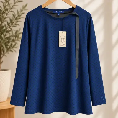 Tunique Femme Arthur Bleu Marine à Motifs – Taille 2
