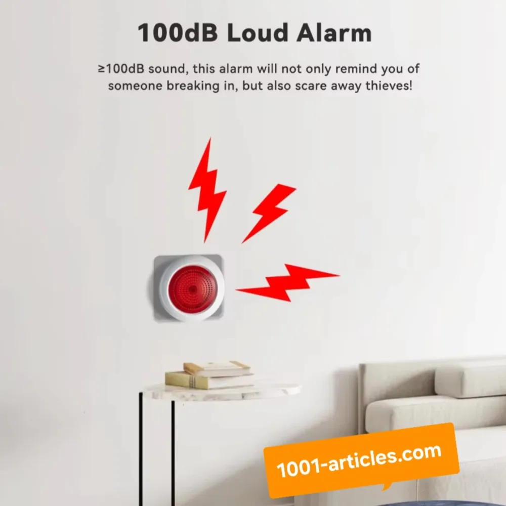 Sirène de sécurité intelligente Meian - Sonore et lumineuse Tuya Smart Zigbee.