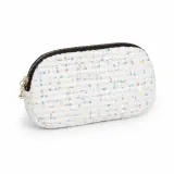 🌸 Trousse Ovale en Tweed Multicolore