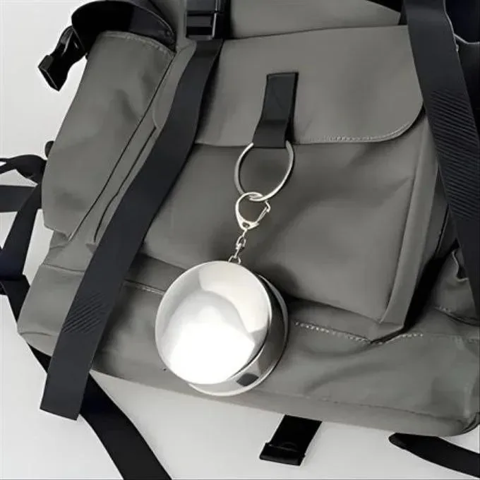 Gobelet Télescopique en Acier Inoxydable — Porte-clés Compact
