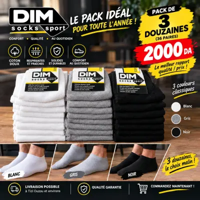 Chaussettes pour hommes pack de 36