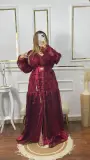 قفطان ب tulle travaillé و organza عصري تقليدي فخم و انيق
