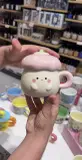 Mug kawaii champignon rose avec couvercle 🍄🌸