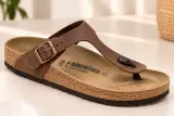 Birkenstock Gizeh Habana – Sandales en cuir huilé marron