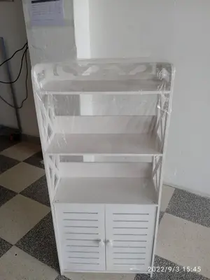 Tall Bathroom Cabinet with Open Shelves CNC File