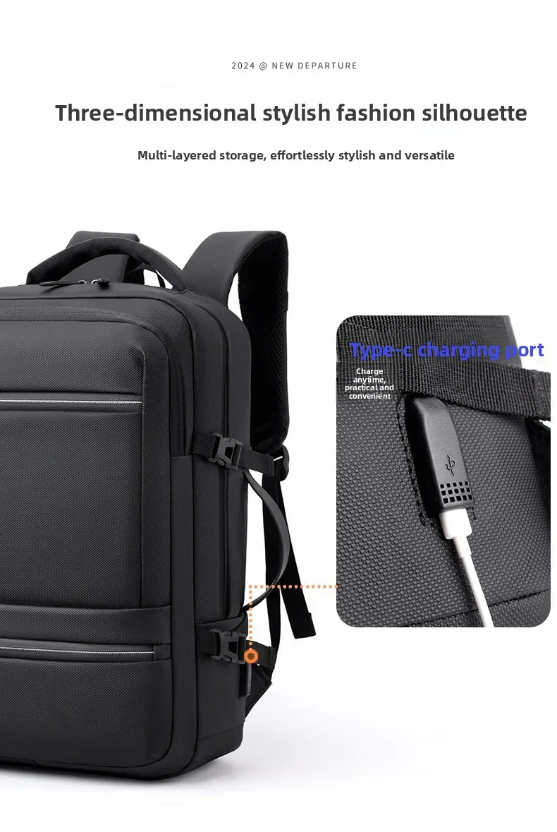 Sac à Dos pour Ordinateur Portable Grande Capacité et Anti-Vol Bomag Boy Noir - حقيبة ظهر للكمبيوتر المحمول واسعة ومانعة للسرقة