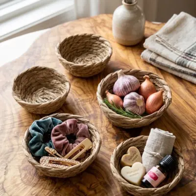 Petit panier, raphia naturel