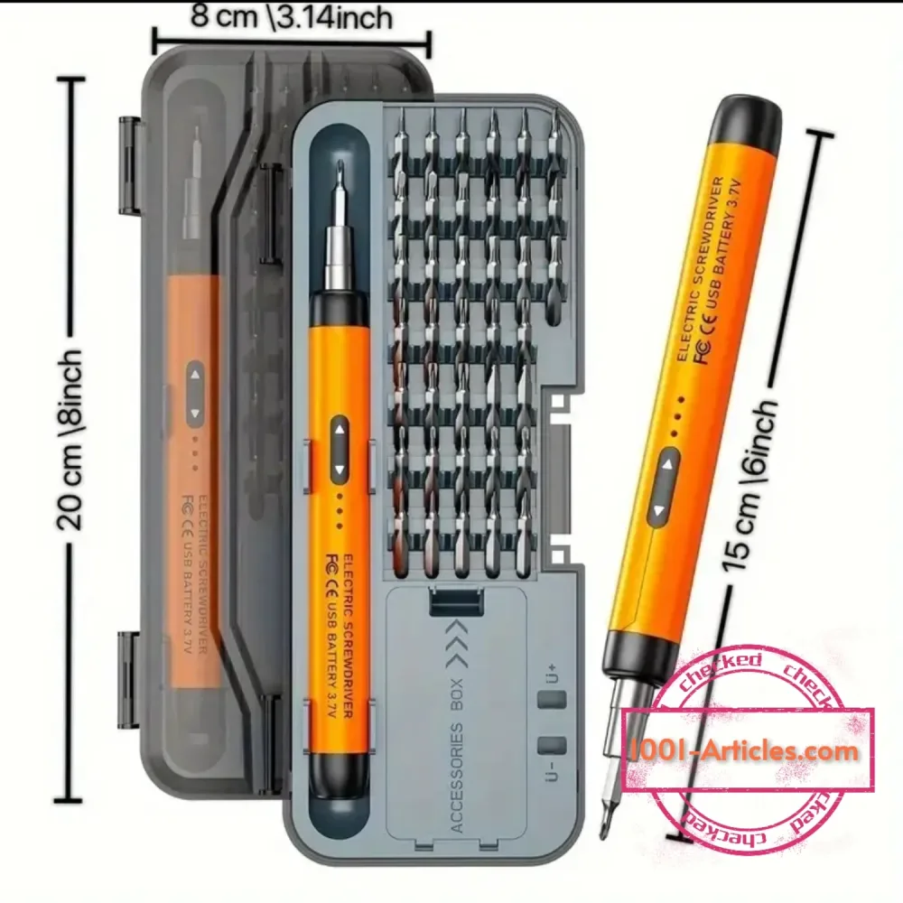 Ensemble de tournevis de précision, électrique rechargeable, 46 en 1, embouts magnétiques.