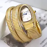 ساعة نسائية ذهبية على شكل أفعى - BVLGARI - بعدة ألوان