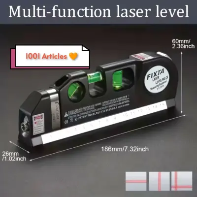 Niveau Laser Polyvalent et Multifonctions, lignes simples ou croisés, ruban métrique de 2.5m