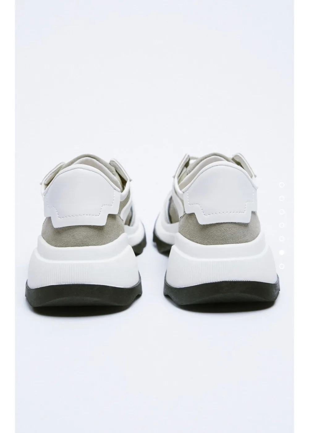 Sneakers Femme Zara Vert Sauge et Beige à Lacets – Semelle Blanche