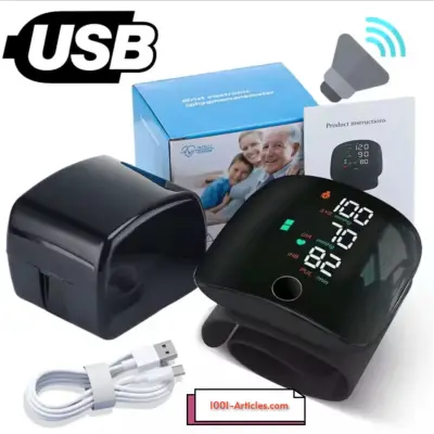 Tensiomètre de Poignet, Numérique, Rechargeable USB avec Voix