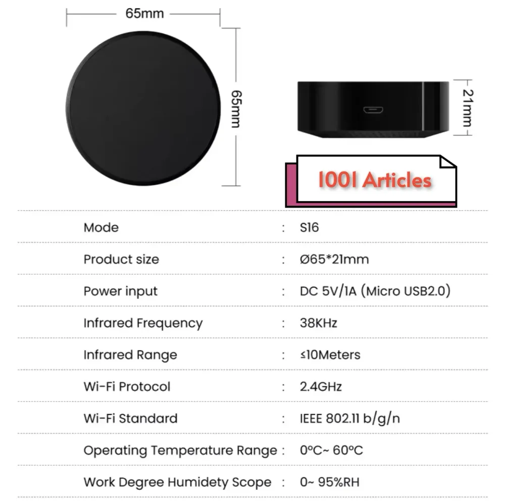 AVATTO IR WIFI Smart Remote Controller, Télécommande Universelle Tuya Smart