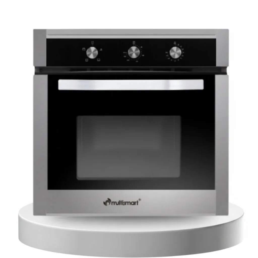 فرن بلتي Multismart AF66 70L Gaz/Gaz – Four Encastrable Ventilé Inox Noir/Silver مع مروحة