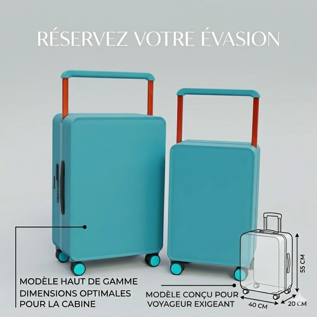 Valise rigide premium qualité Bras large