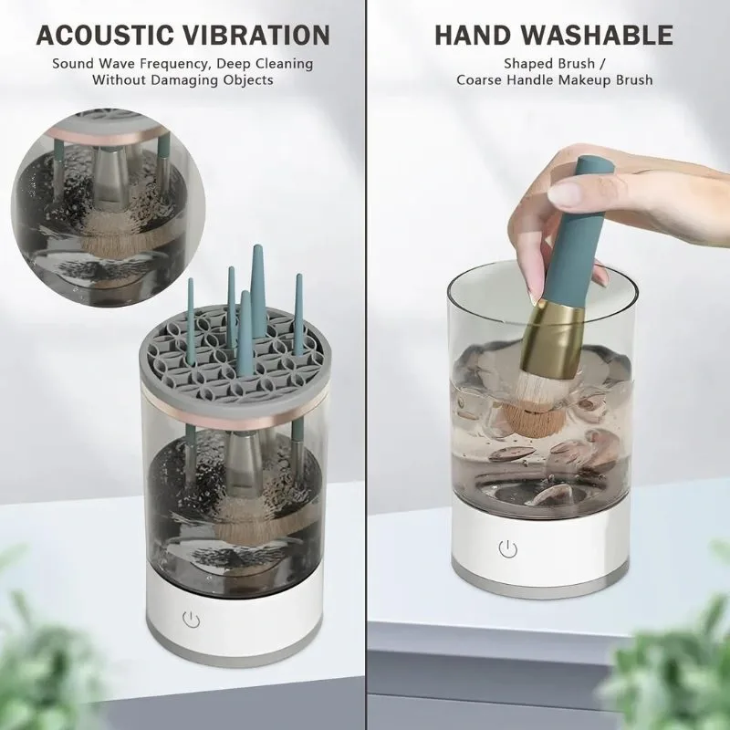 Vignette 6Vignette 7Vignette 8Vignette 9 Machine de nettoyage de pinceaux maquillage électrique portable 3en1 - منظف ومجفف فرش المكياج الأوتوماتيكي