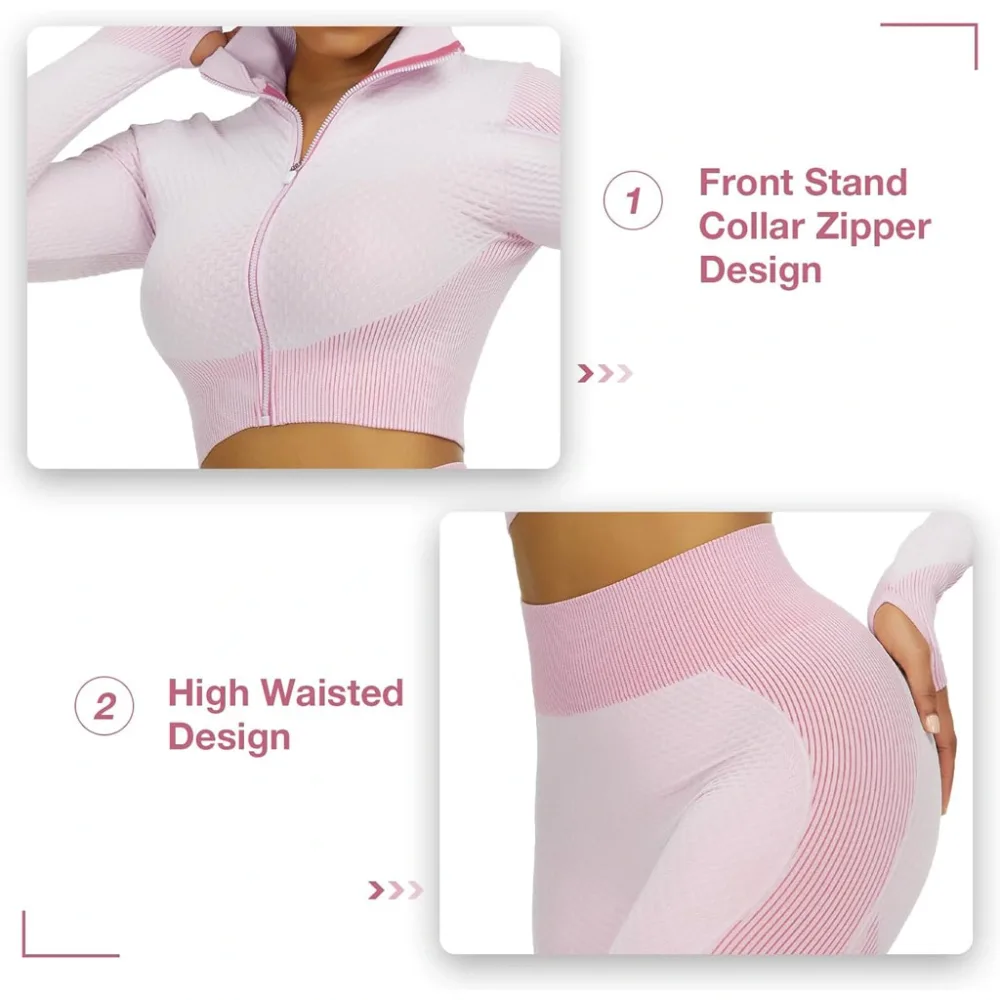 Ensembles d'entraînement pour femmes - Tenue de gymnastique sans couture à 2 pièces Vert