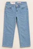 Jean Femme Camaïeu Rayé Bleu et Blanc – Coupe Droite – Taille 40