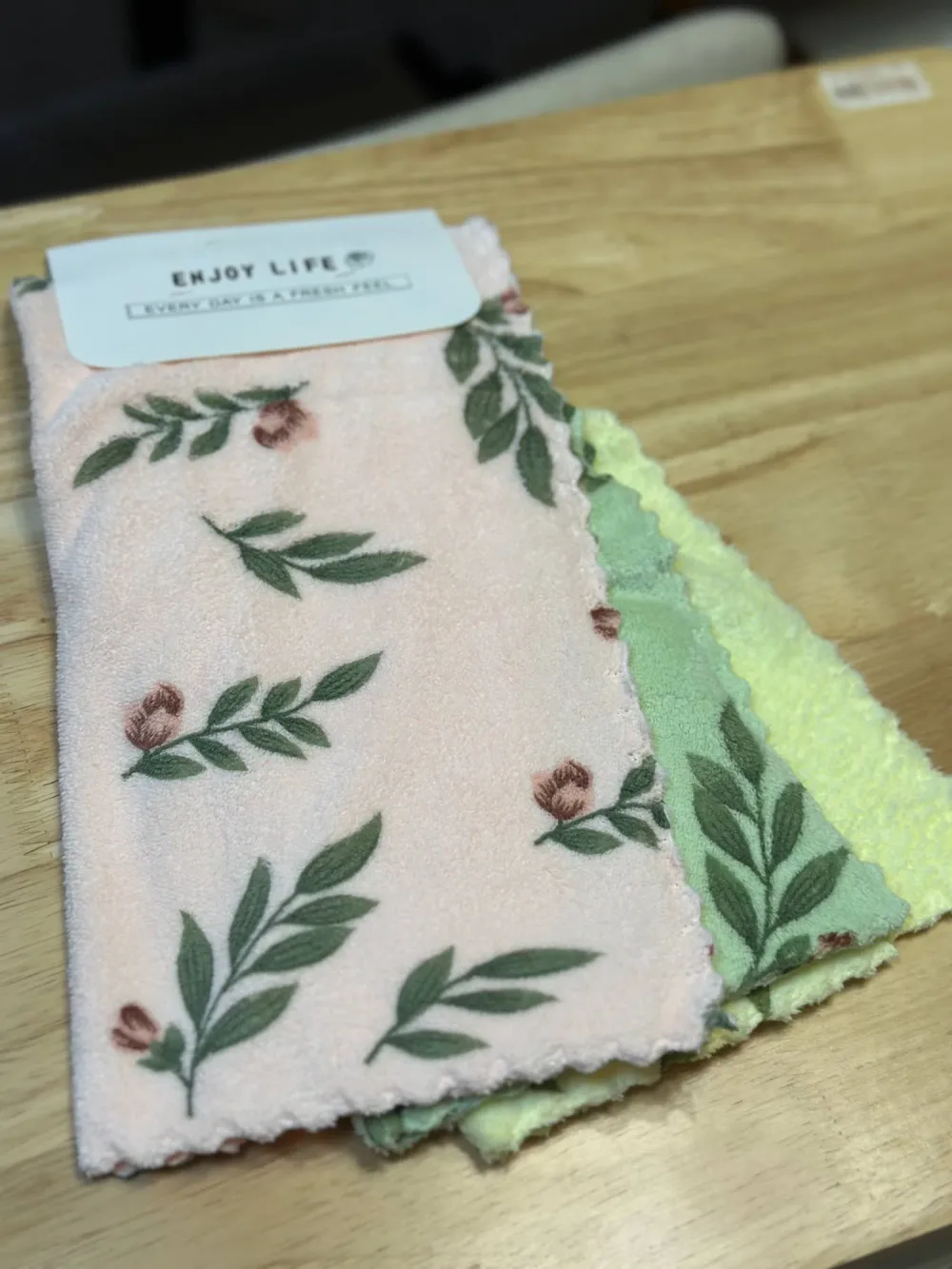 Lot de Serviettes Microfibre Motif Floral