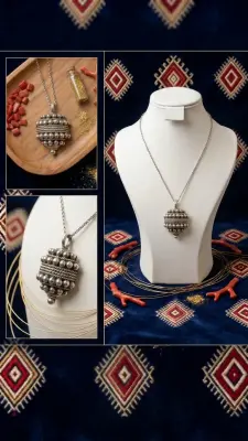 Pendentif Kabyle Boule Tassoust en Argent Massif Filigrané