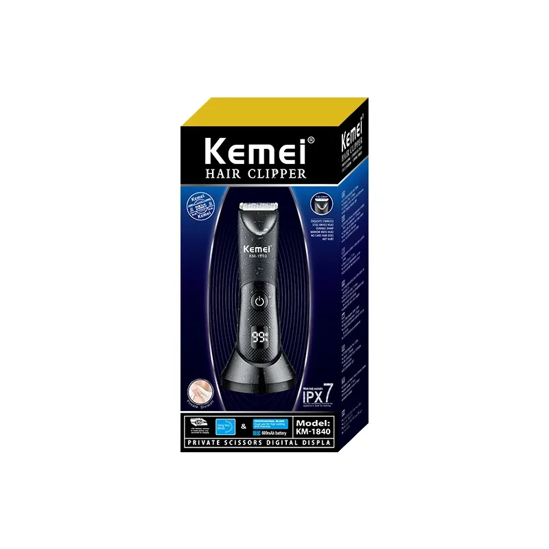 Kemei KM-1840 Tondeuse rechargeable USB Type-C IPX7