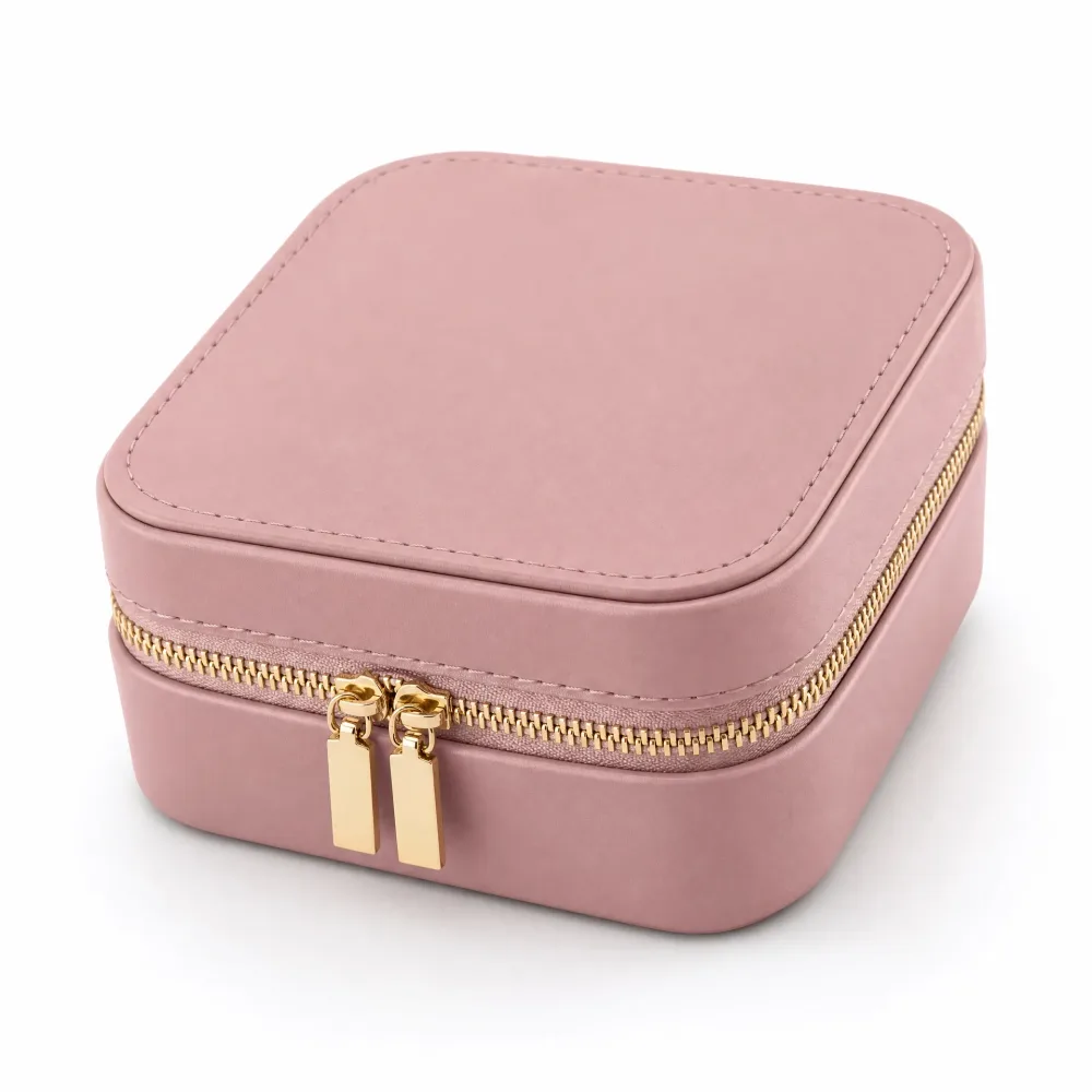 💍 Écrin à Bijoux Compact – Simili Cuir Matelassé