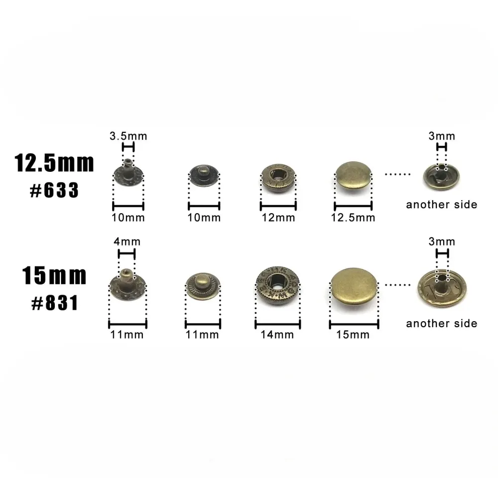 Bouton Pression Metal Simple (Q:1000PCS)