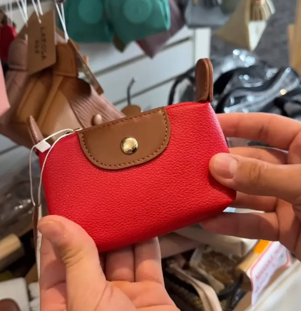 Mini porte-monnaie bicolore en cuir